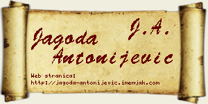 Jagoda Antonijević vizit kartica